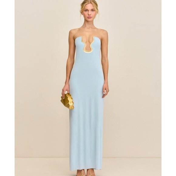 NWOT Cult Gaia Abril Gown in Coastal - Picture 1 of 4